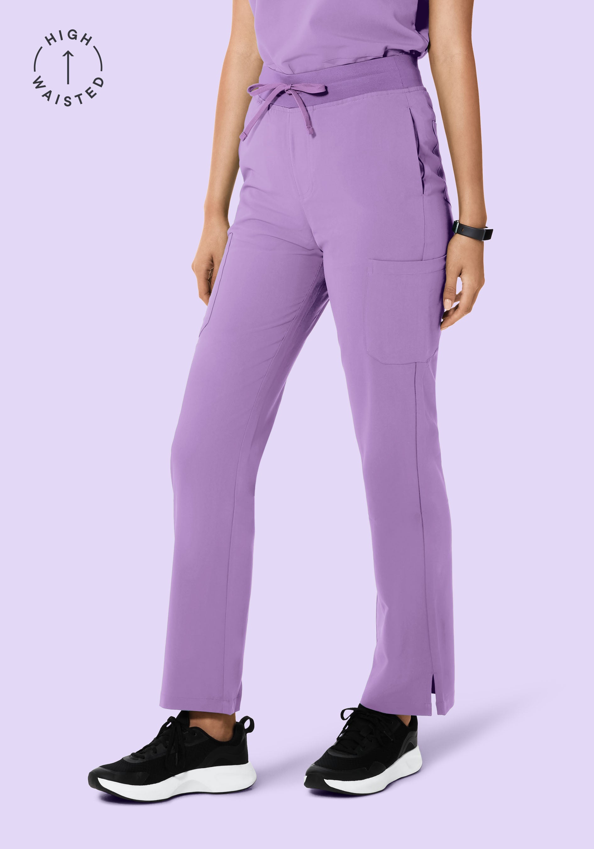Lavender High-Waist Cargo Pants