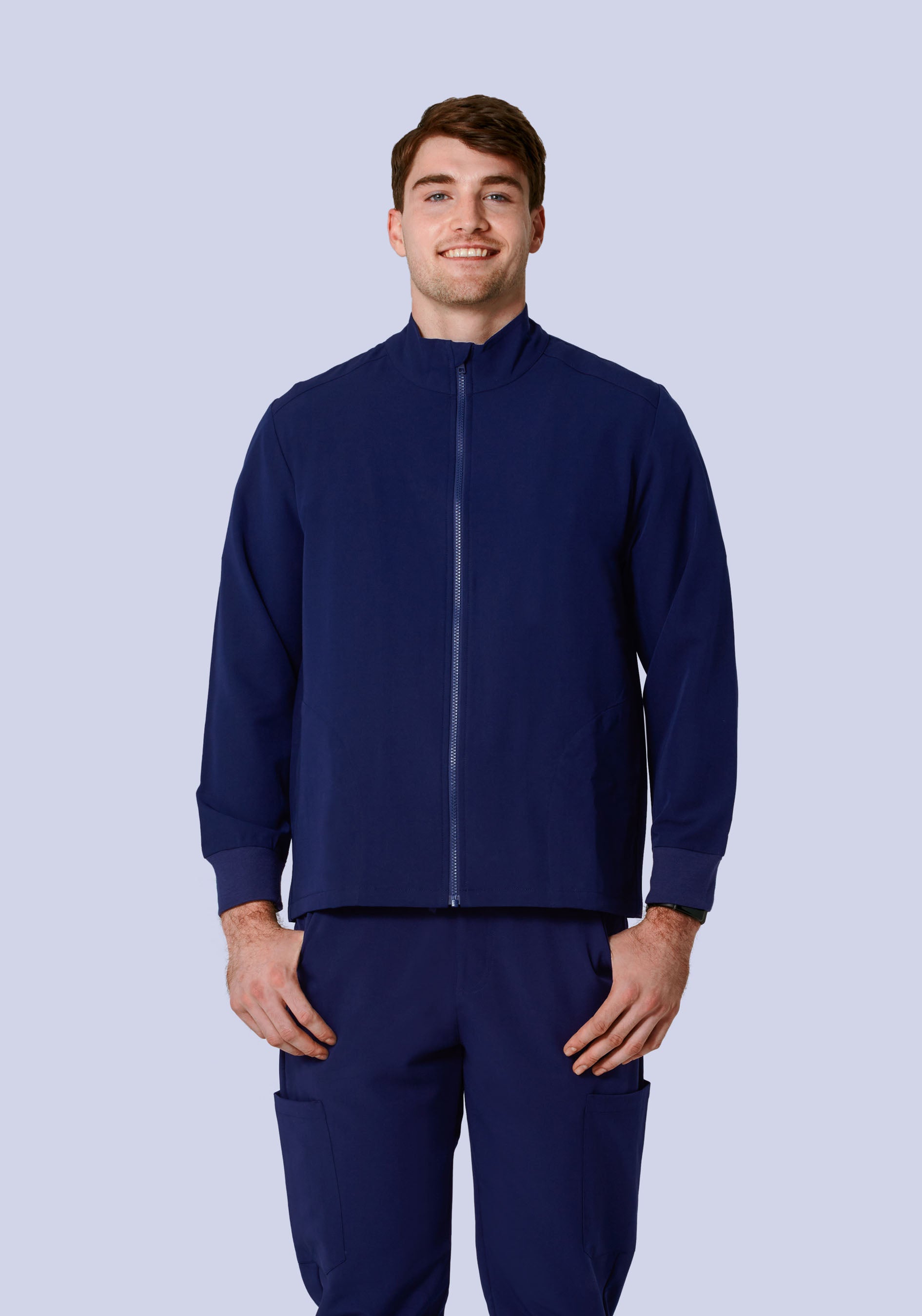 Navy Men's Scrub Jacket for Medical Professionals