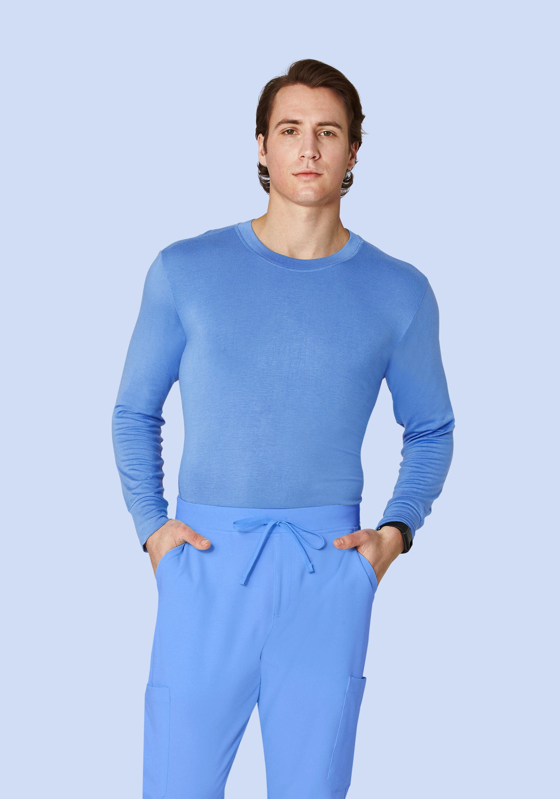 Men's Ceil Blue Underscrubs for Comfort