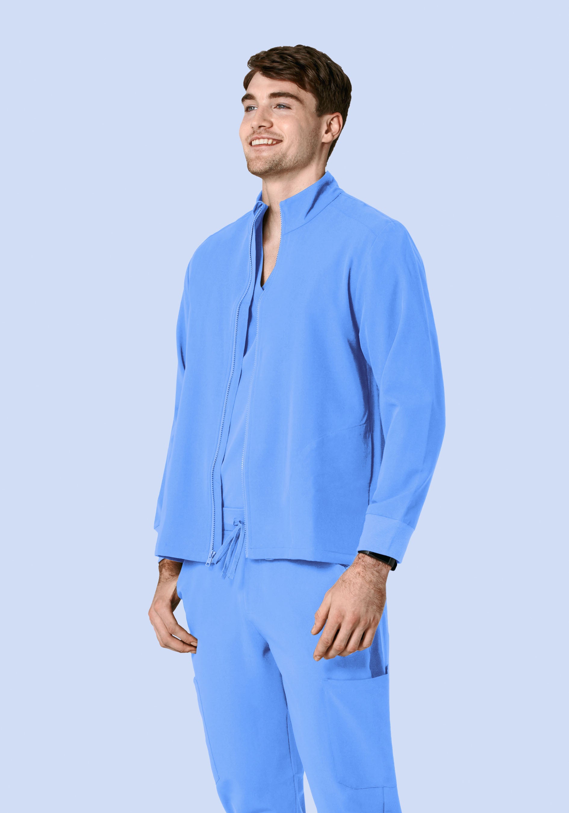 Men's Ceil Blue Modern Scrub Jacket
