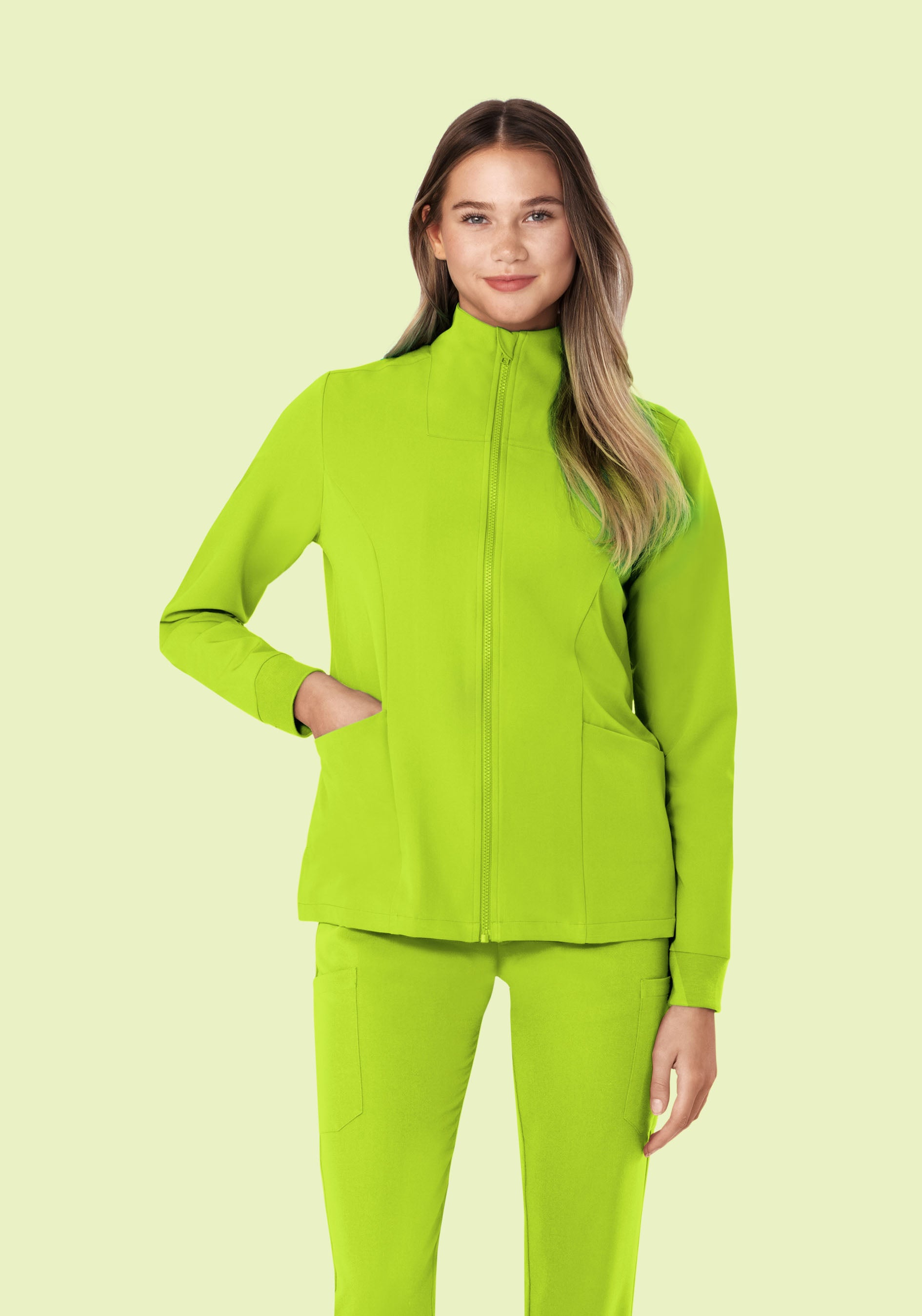 Apple Green Scrub Jacket for Women
