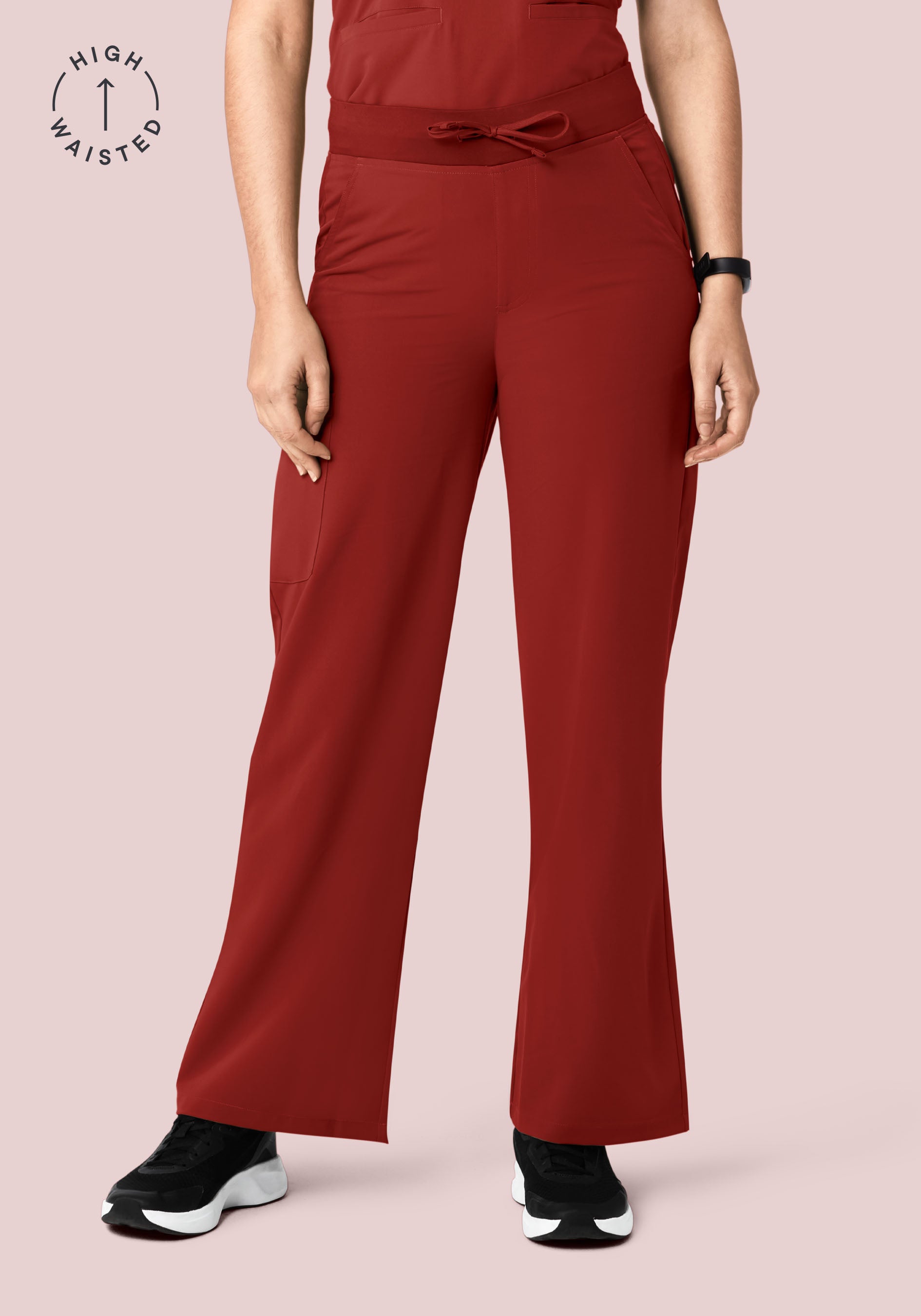Rosewood High-Waisted Wide-Leg Pants