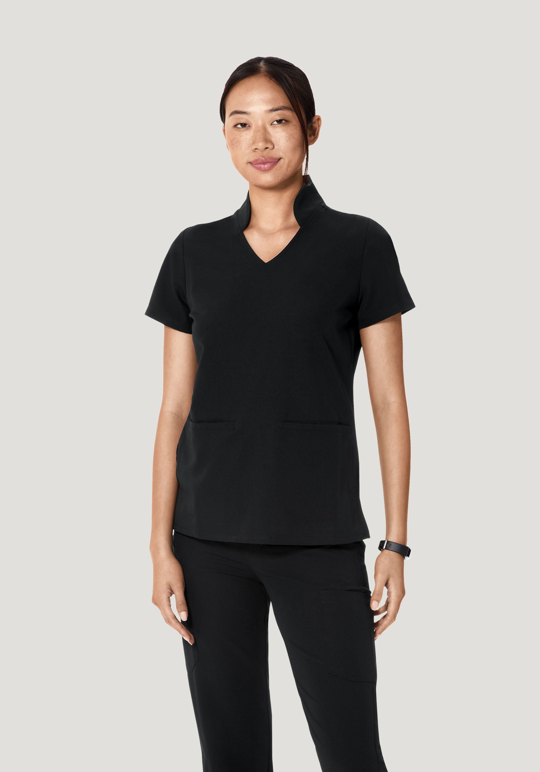 Black Multi-Way Collar Top for Versatile Styling